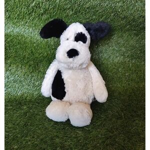 Jellycat Bashful Black and Cream Puppy Medium 12 inch Plush Stuffed Animal Dog